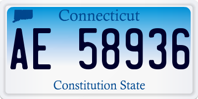 CT license plate AE58936