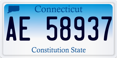 CT license plate AE58937