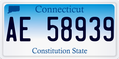 CT license plate AE58939
