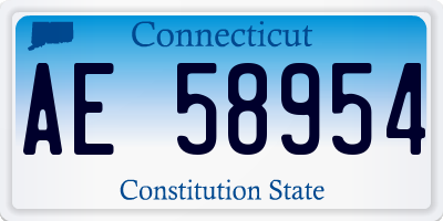 CT license plate AE58954