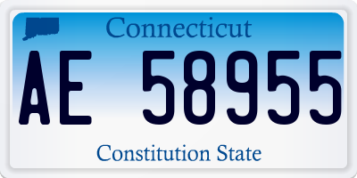 CT license plate AE58955