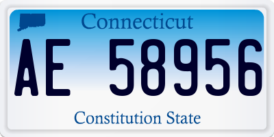 CT license plate AE58956