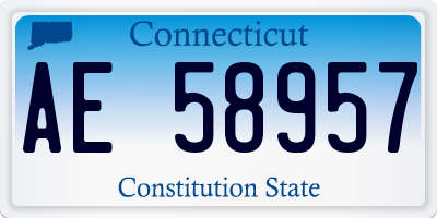 CT license plate AE58957