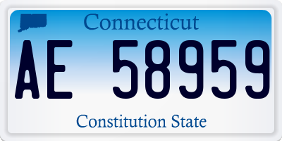 CT license plate AE58959