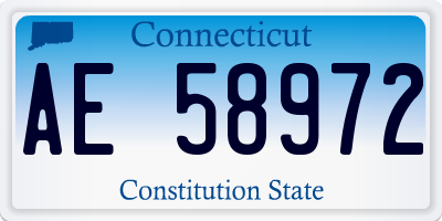 CT license plate AE58972