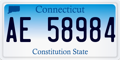 CT license plate AE58984