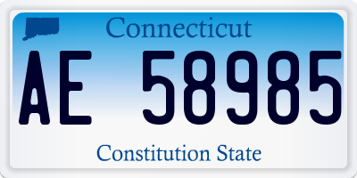 CT license plate AE58985