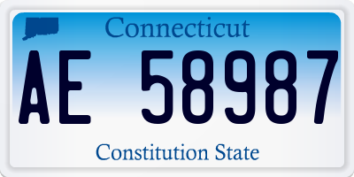 CT license plate AE58987