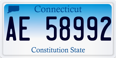 CT license plate AE58992