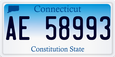 CT license plate AE58993