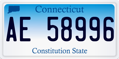 CT license plate AE58996