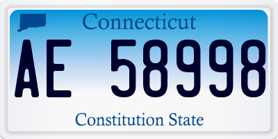 CT license plate AE58998