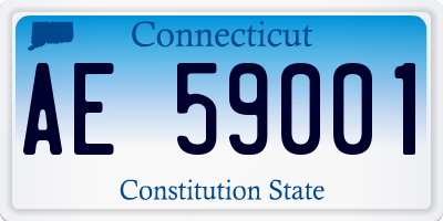 CT license plate AE59001