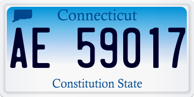 CT license plate AE59017