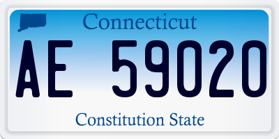 CT license plate AE59020