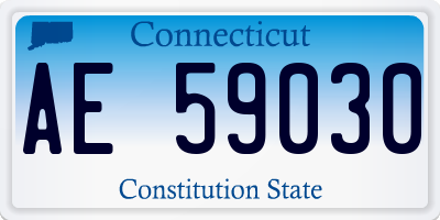 CT license plate AE59030