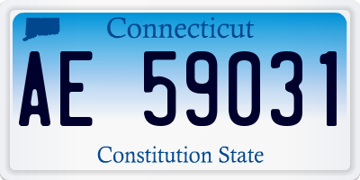 CT license plate AE59031