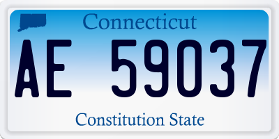 CT license plate AE59037