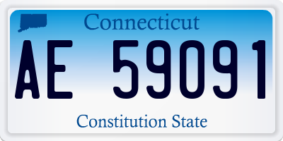 CT license plate AE59091