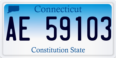 CT license plate AE59103
