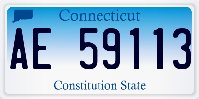CT license plate AE59113