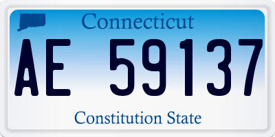CT license plate AE59137