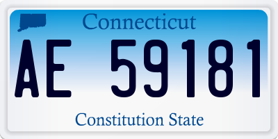 CT license plate AE59181