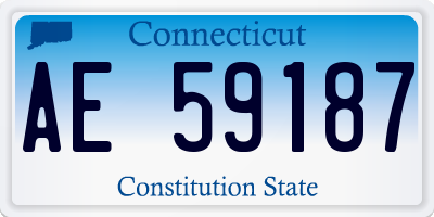 CT license plate AE59187