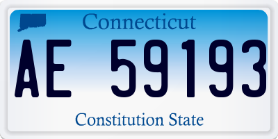 CT license plate AE59193