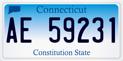 CT license plate AE59231