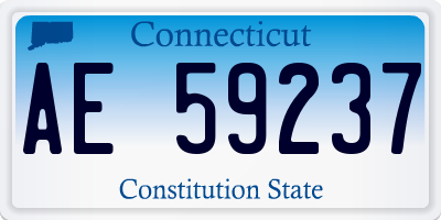 CT license plate AE59237