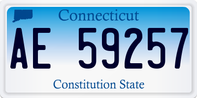 CT license plate AE59257