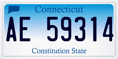 CT license plate AE59314