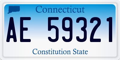 CT license plate AE59321