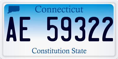 CT license plate AE59322