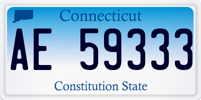 CT license plate AE59333