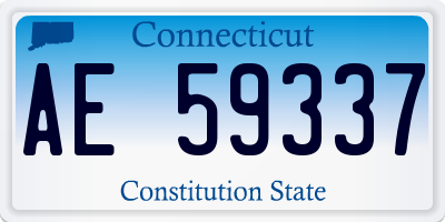 CT license plate AE59337
