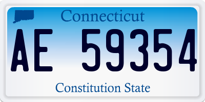 CT license plate AE59354