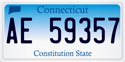 CT license plate AE59357