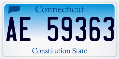 CT license plate AE59363