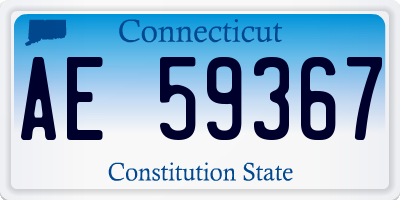 CT license plate AE59367