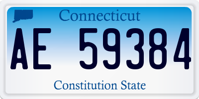 CT license plate AE59384