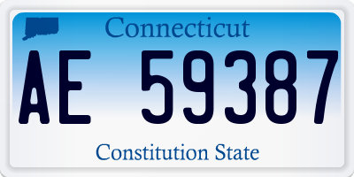 CT license plate AE59387