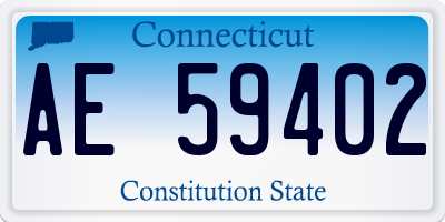 CT license plate AE59402
