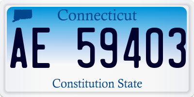 CT license plate AE59403