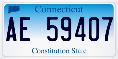 CT license plate AE59407