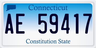 CT license plate AE59417
