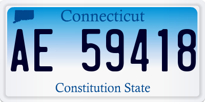 CT license plate AE59418