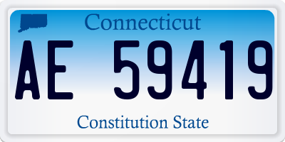 CT license plate AE59419