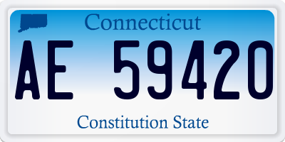 CT license plate AE59420